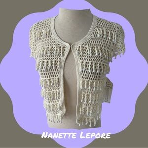 NANETTE LEPORE TOP VEST BEADED NEW